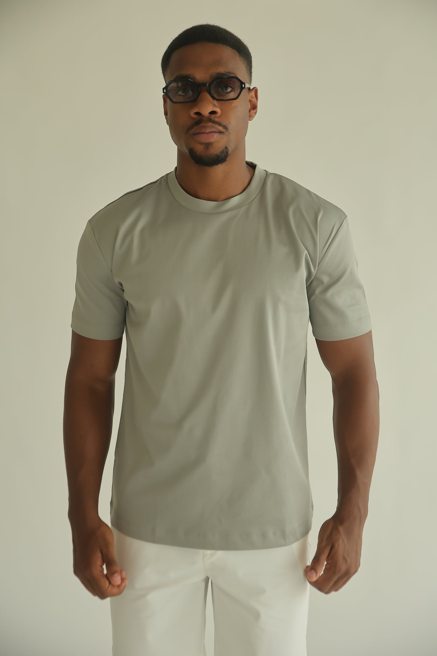 DOUBLE MERCERIZED T-SHIRT - LICHTGRIJS