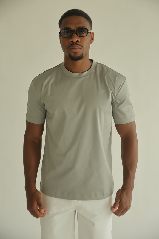 DOUBLE MERCERIZED T-SHIRT - LICHTGRIJS