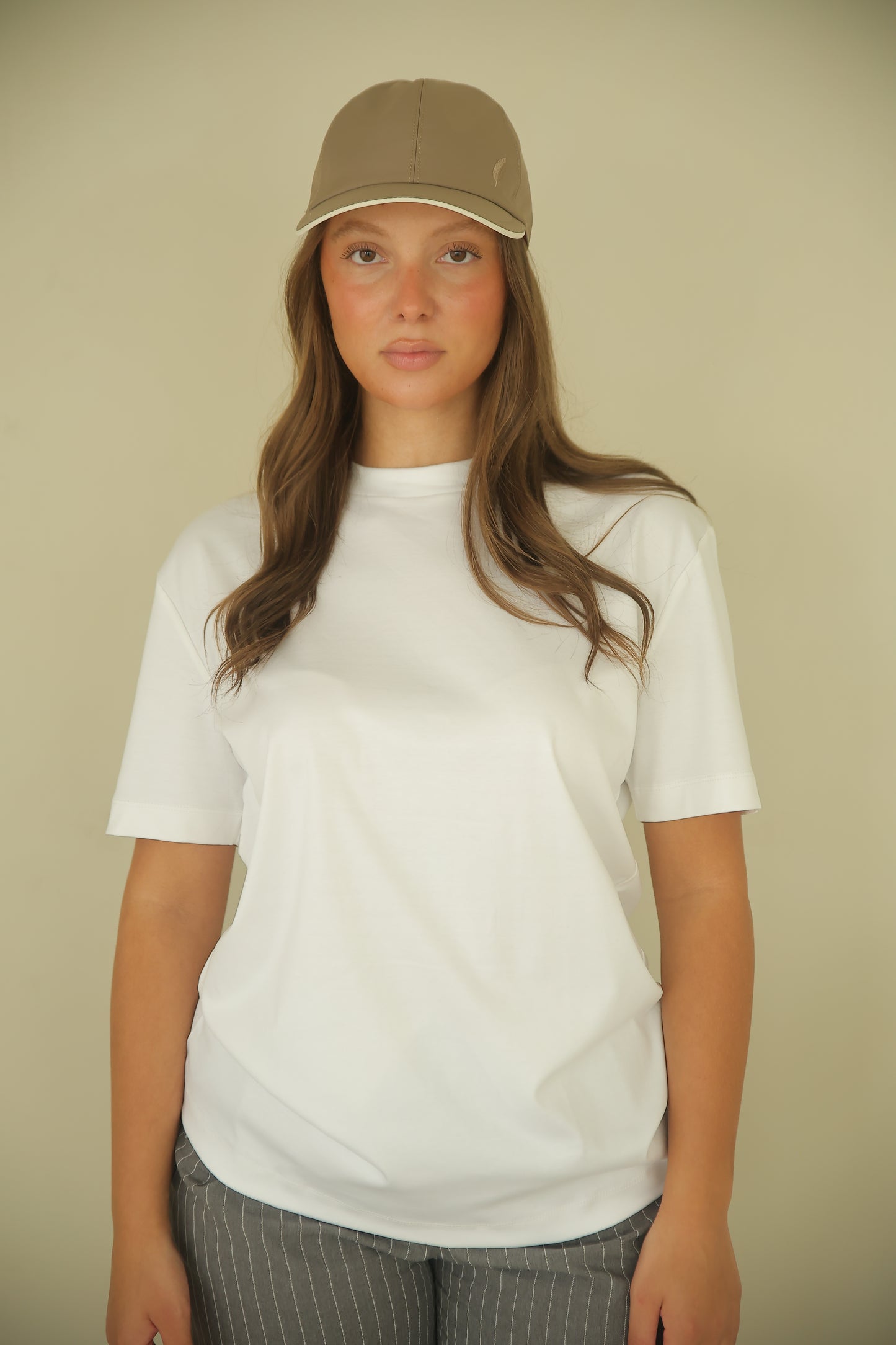 SIUAVE TWO TONE CAP - TAUPE WIT
