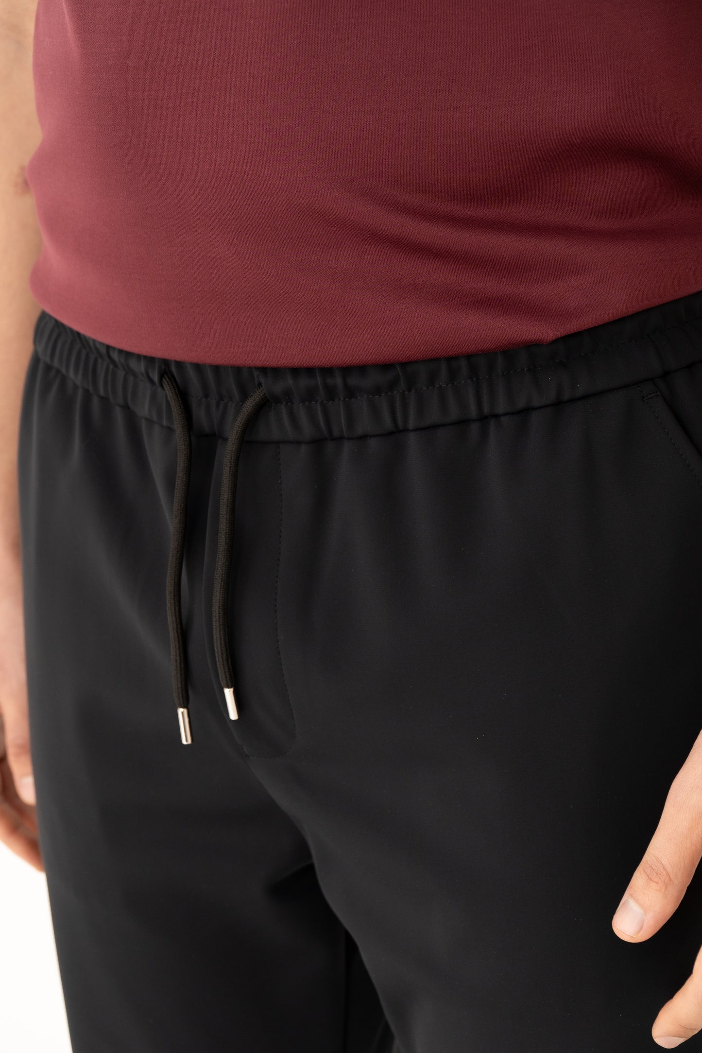 stijlvolle zwarte broek met elastische tailleband