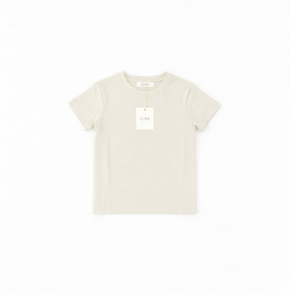 Lavory kinder t-shirt beige parelwit premium basic kleding