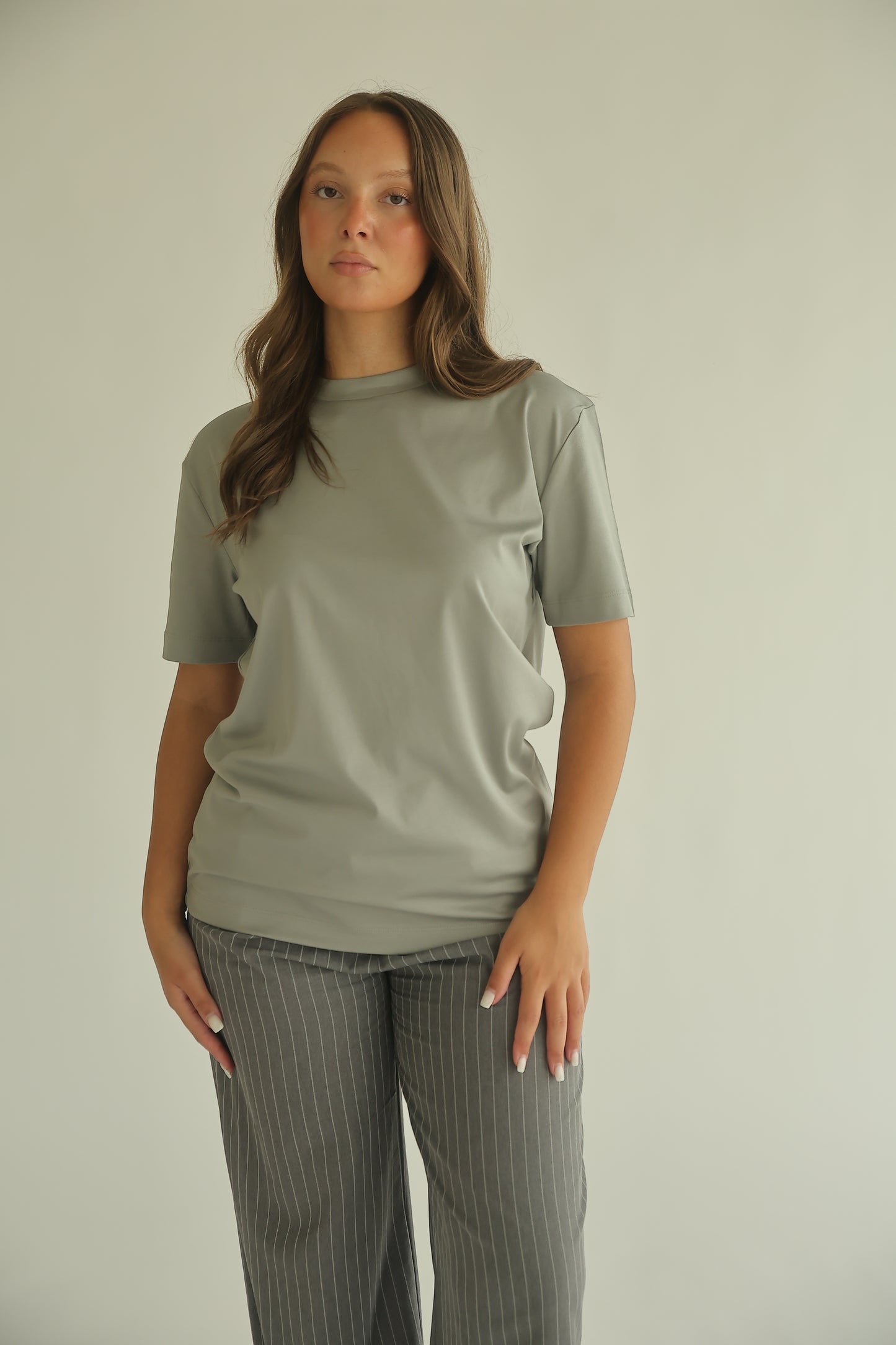 DOUBLE MERCERIZED T-SHIRT - LICHTGRIJS