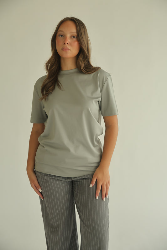 DOUBLE MERCERIZED T-SHIRT - LIGHT GREY
