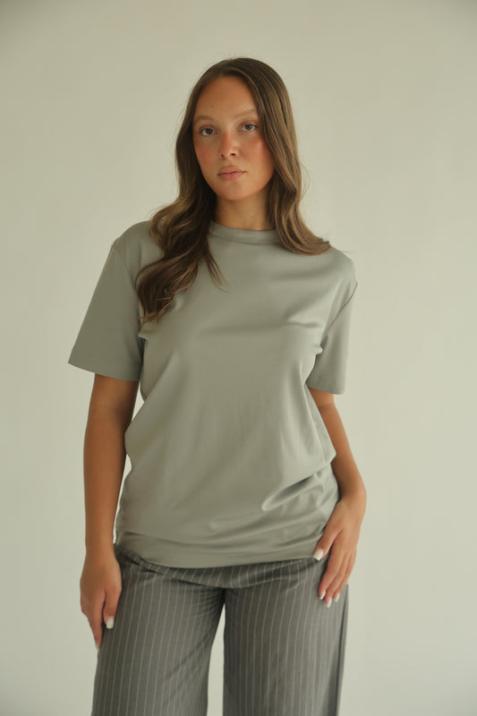 DOUBLE MERCERIZED T-SHIRT - LIGHT GREY