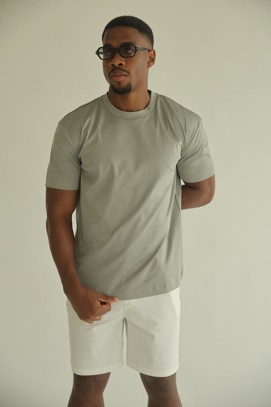 DOUBLE MERCERIZED T-SHIRT - LICHTGRIJS
