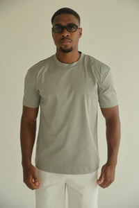 DOUBLE MERCERIZED T-SHIRT - LICHTGRIJS