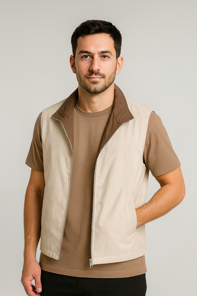 De essentiële Vérso Bodywarmer Mocca/Creme