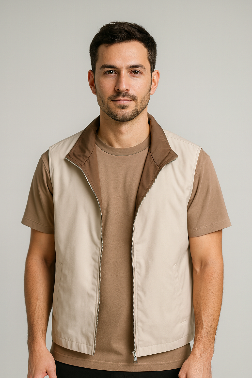 De essentiële Vérso Bodywarmer Mocca/Creme