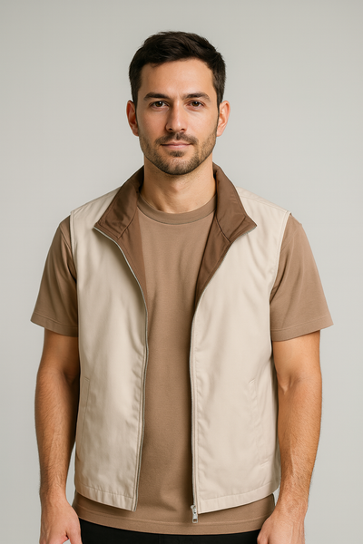 De essentiële Vérso Bodywarmer Mocca/Creme