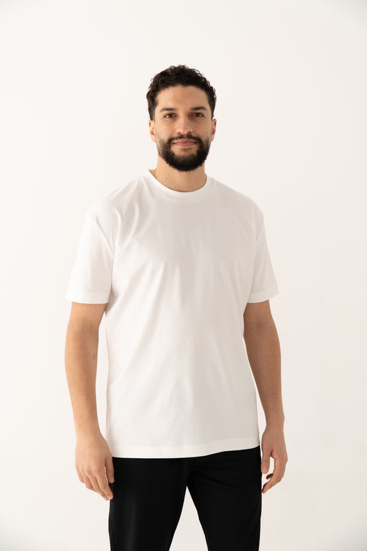 DOUBLE MERCERIZED T-SHIRT - WIT