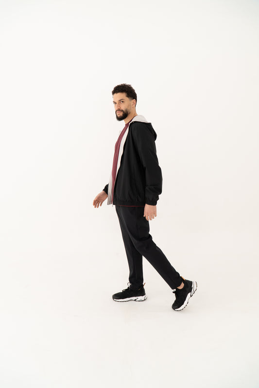 marone reversible zwarte jas premium heren jas