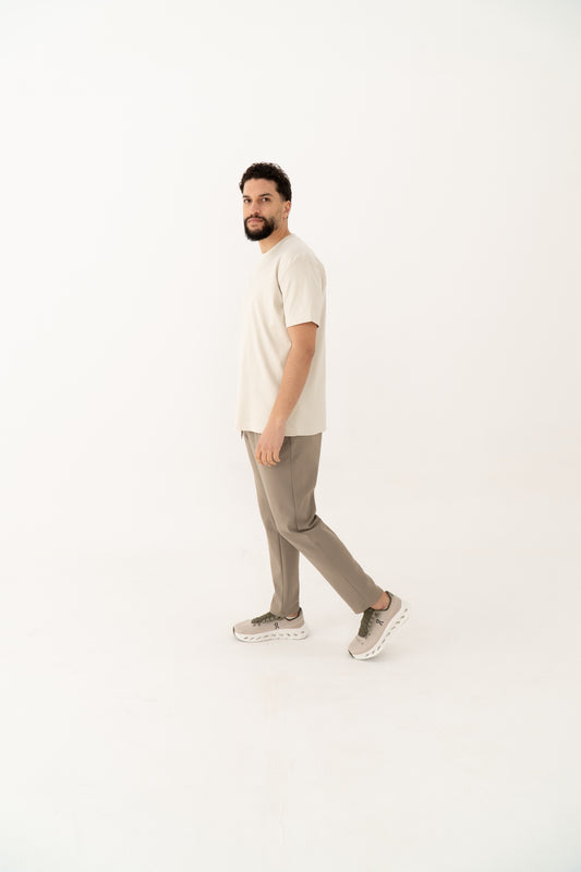 stijlvolle khaki broek met elastische tailleband