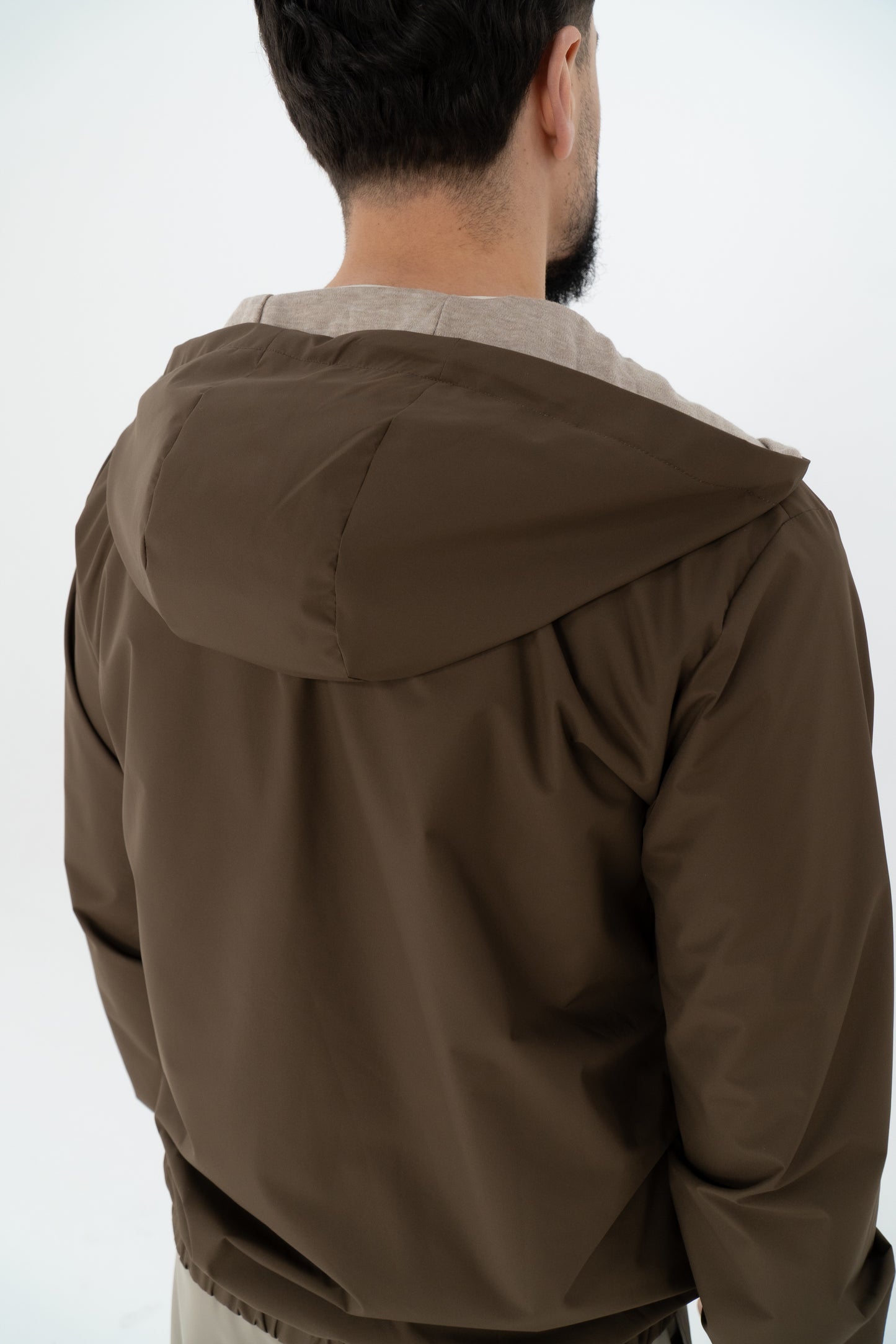 stijlvolle bruine reversible jas moderne casual jas