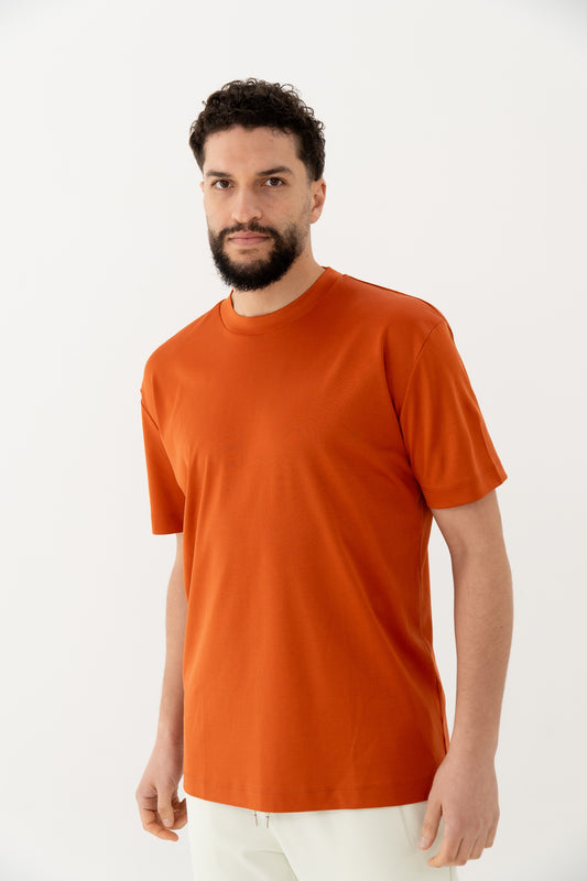 DOUBLE MERCERIZED T-SHIRT - ORANJE