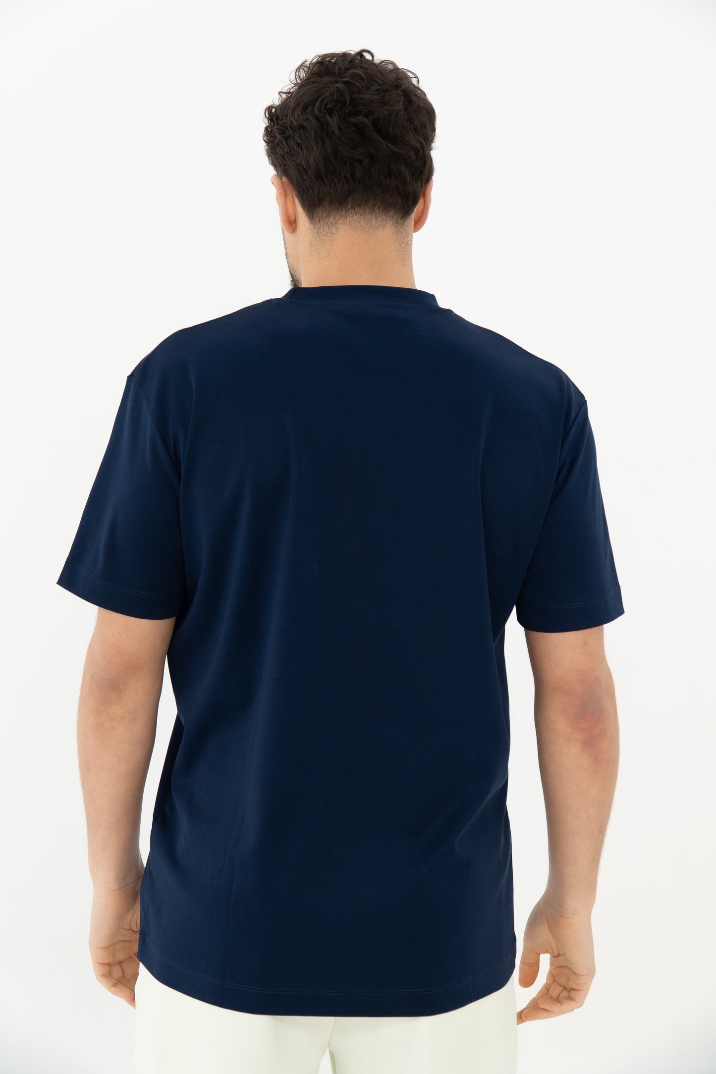 DOUBLE MERCERIZED T-SHIRT - MARINEBLAUW