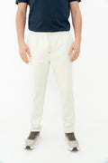 stijlvolle offwhite broek met elastische tailleband