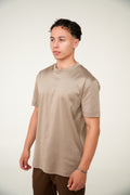 DOUBLE MERCERIZED T-SHIRT - TAUPE